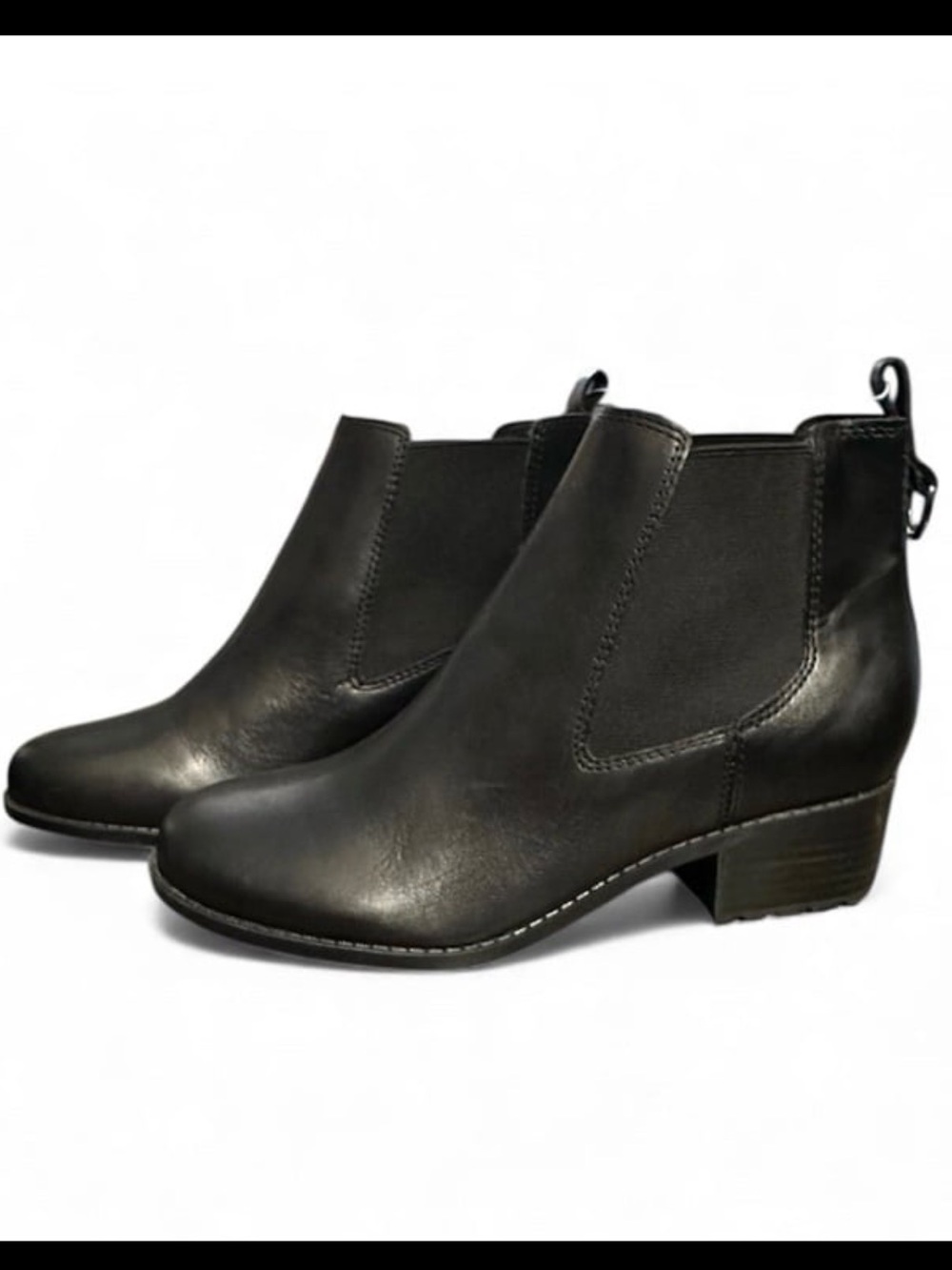 Easy Spirit Women’s Cabott Ankle Boots Leather Winter Booties Black sz 7